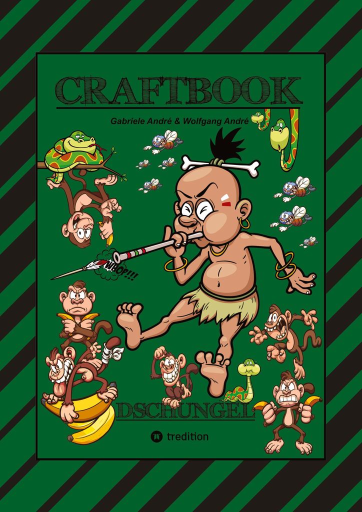 Craftbook - 150 Seiten Special Edition - Tolle Motive - Bonus Spiel - Monkey Jump - Rätsel - Amazonas Regenwald
