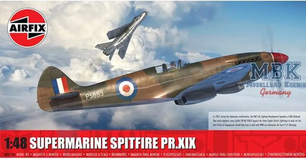 Kit Modélisme Spitfire PR. XIX Airfix 1/48 pour Passionné d'Aviation