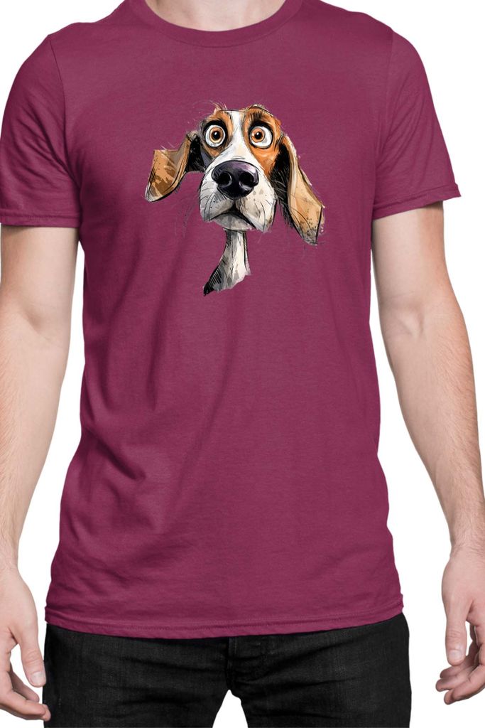 Herren T-Shirt Funny Dogs Breeds Beagle Dog Breed 020, Man L / Burgundy