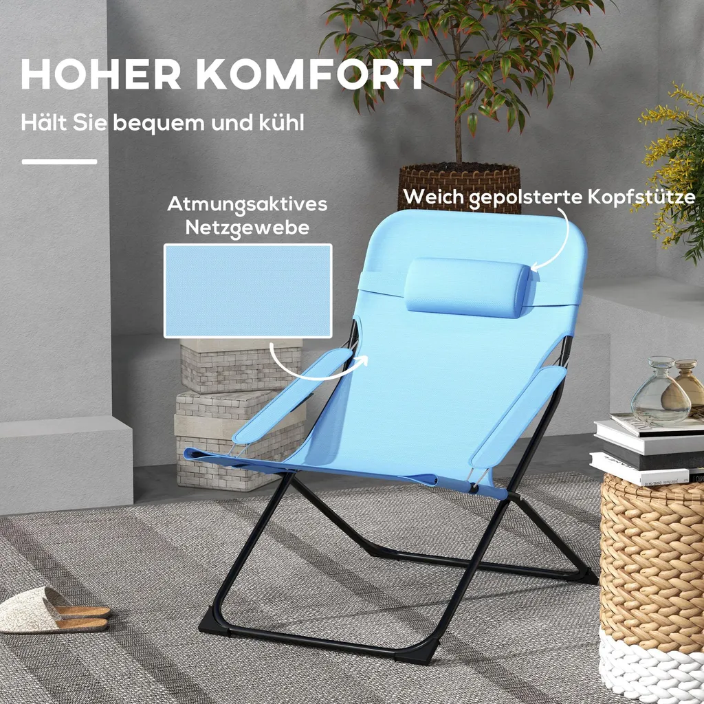 Chaise pliante robuste 120kg dossier réglable pour soulager le dos