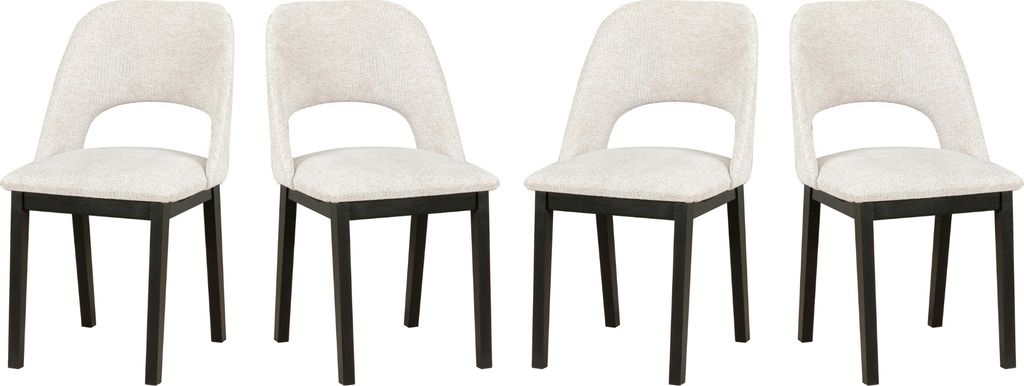 Esszimmerstuhl 4x "MONTI 2", schwarz, aragon 03