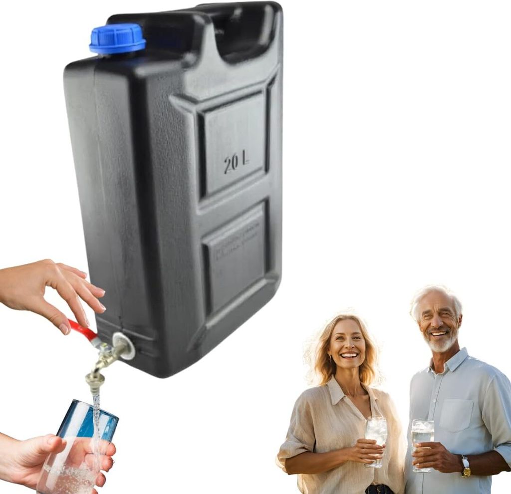 Anwicar Wasserkanister mit hahn - Wasser Kanister mit zapfhahn 20l - Camping Wassertank - Schwarz