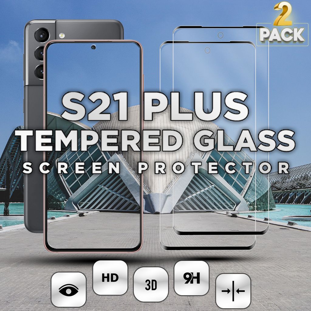 2-Pack Samsung Galaxy S21 PLUS - Gehärtetes Glas 9H - Produktbild 
