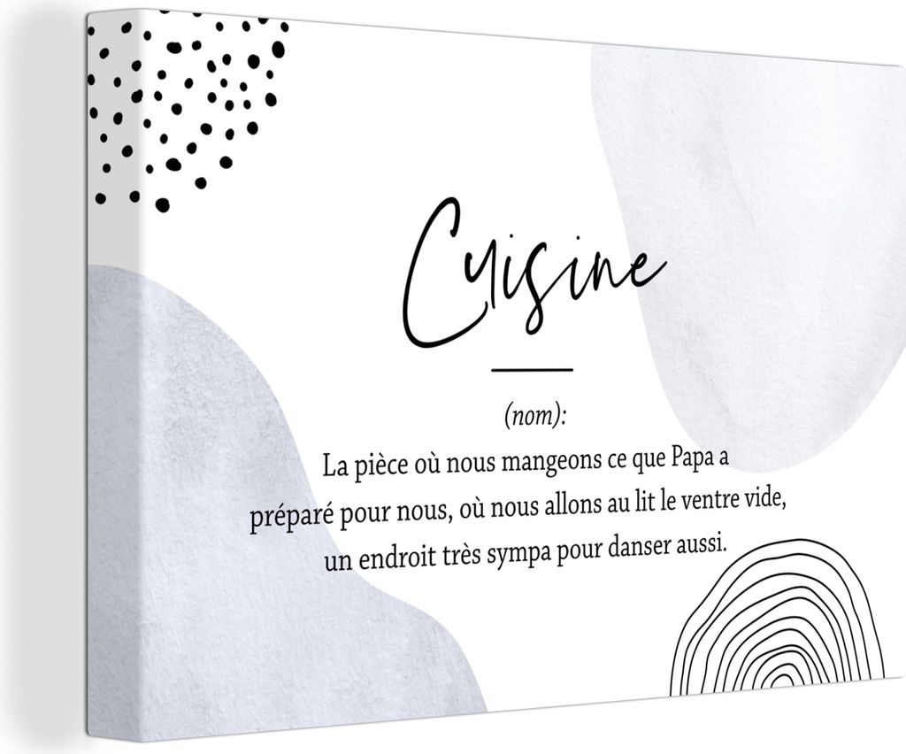 OneMillionCanvasses - Leinwandbilder - 150x100 cm, Sprichwörter - Definition Küche - Küche - Zitate - Wörterbuch, Wandbilder Kunstdruck Wandd...