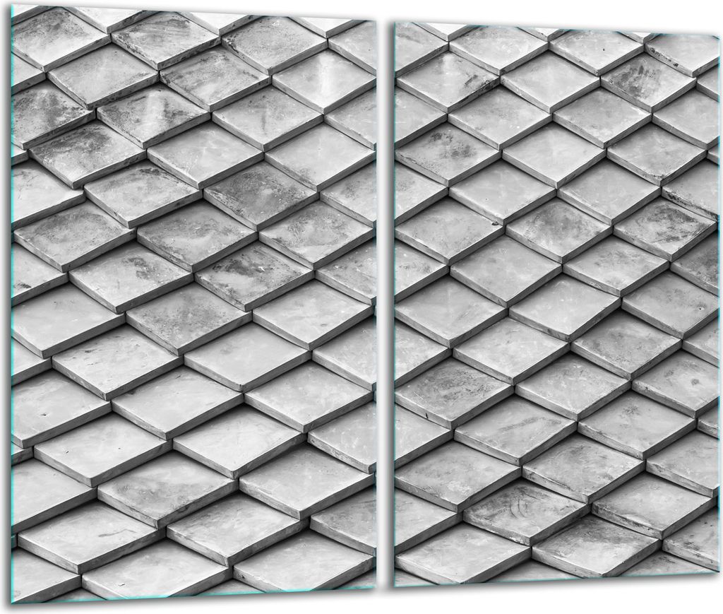 Herdabdeckplatten 2 teilig 30x52 Glaskeramikfeld Abdeckung Glas Muster