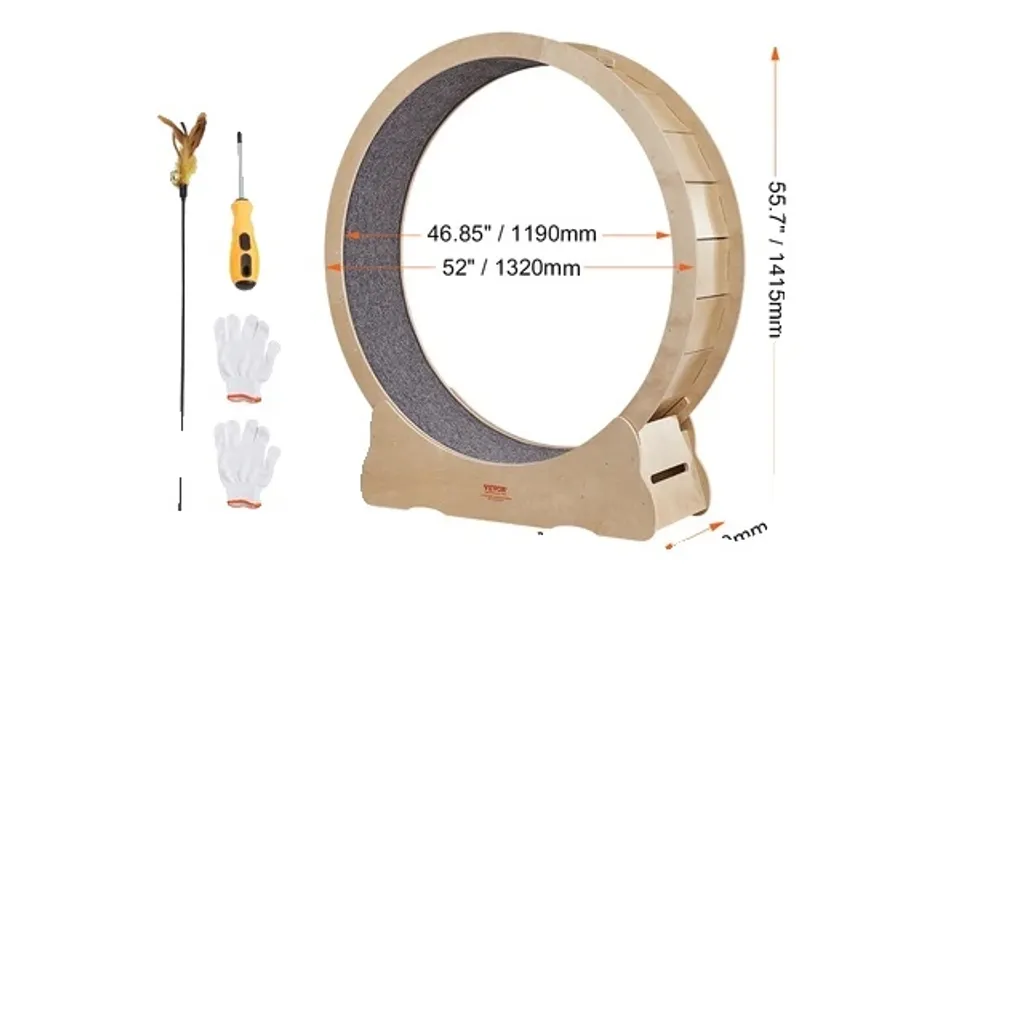 Roue pour chat silencieuse XXL 52 pouces avec revêtement beige lavable