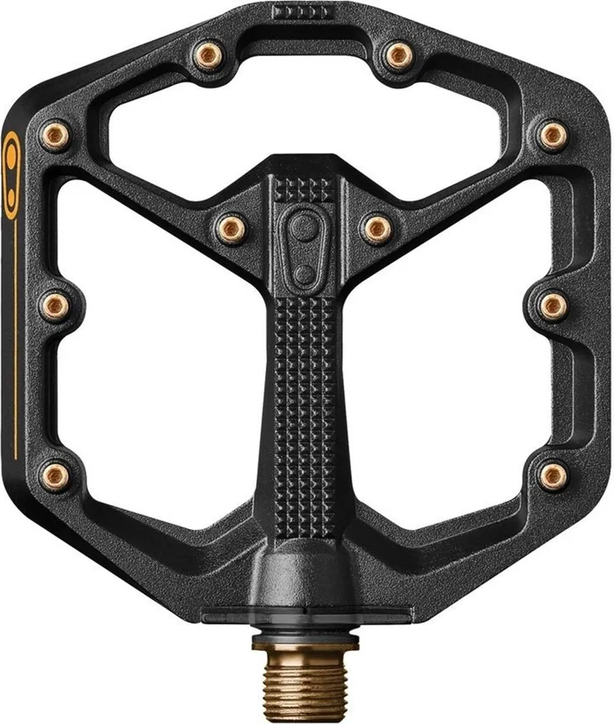 Corps de Pédale Plate VTT Crankbrothers Stamp V1 Small Droit Black Gold
