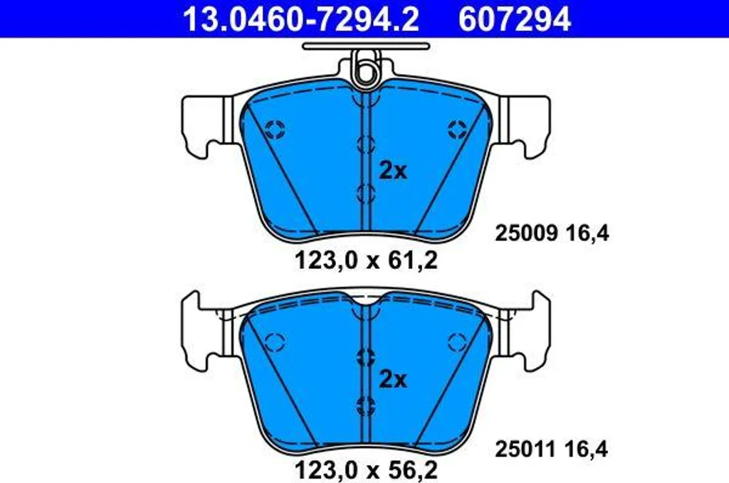 ATE 13.0460-7294.2 Plaquettes de Frein Arrière OE 3Q0698451F pour Golf