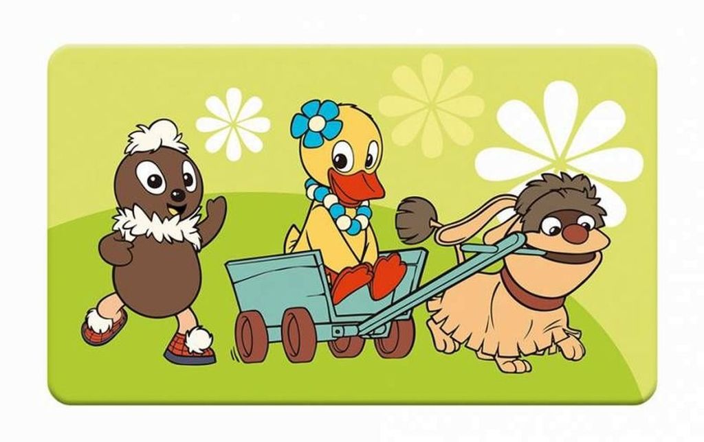 Frühstücksbrettchen Pittiplatsch Schnatterinchen Moppi Produktbild 