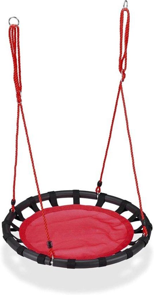 Famanu Nestschaukel Ø 80 cm, höhenverstellbar, belastbar bis 100 kg, rot