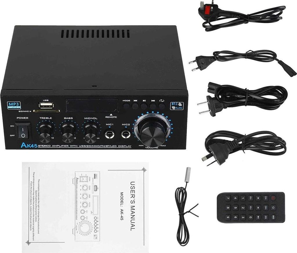 Bluetooth HiFi Stereo Verstärker - 2-Kanal Digital-Stereo - Max 2x40 W - 2.0 Stereo - Für Auto und Zuhause -
