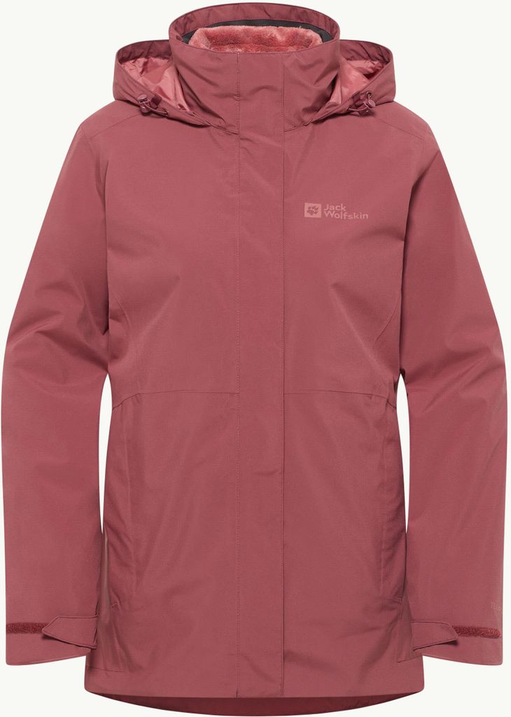 Jack Wolfskin Rotwand 3in1 Jkt W Kombijacke Regenjacke Fleecejacke Damen rot M