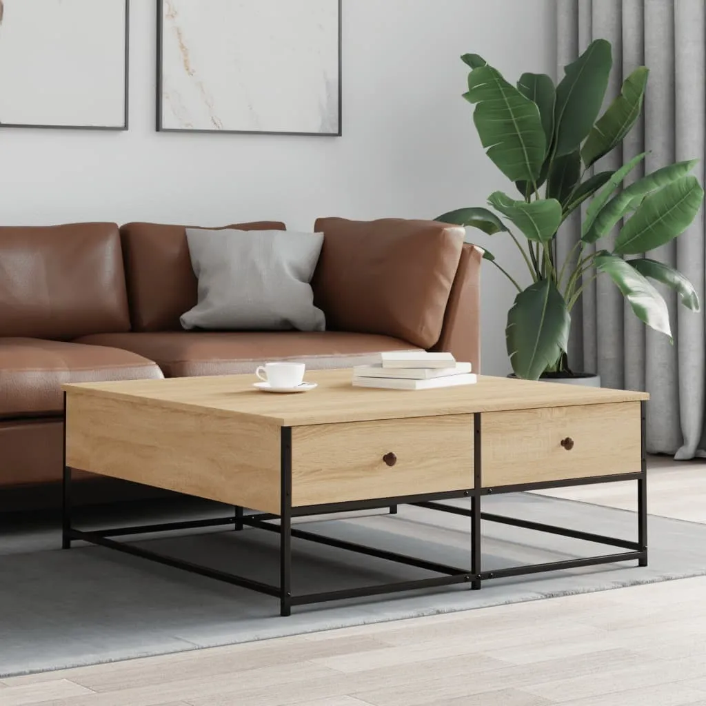 Tavolino Soggiorno Rovere Sonoma 100x99x40 Design Moderno 8991828