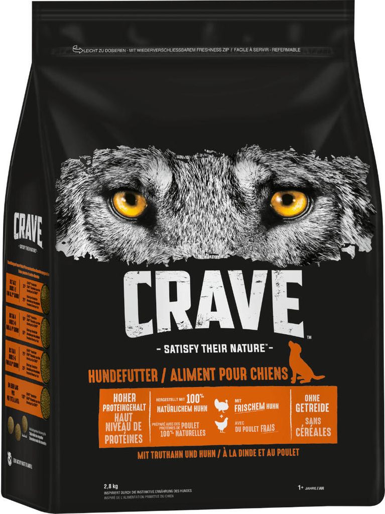 Crave Adult mit Truthahn und Huhn Hundefutter 2,8 kg