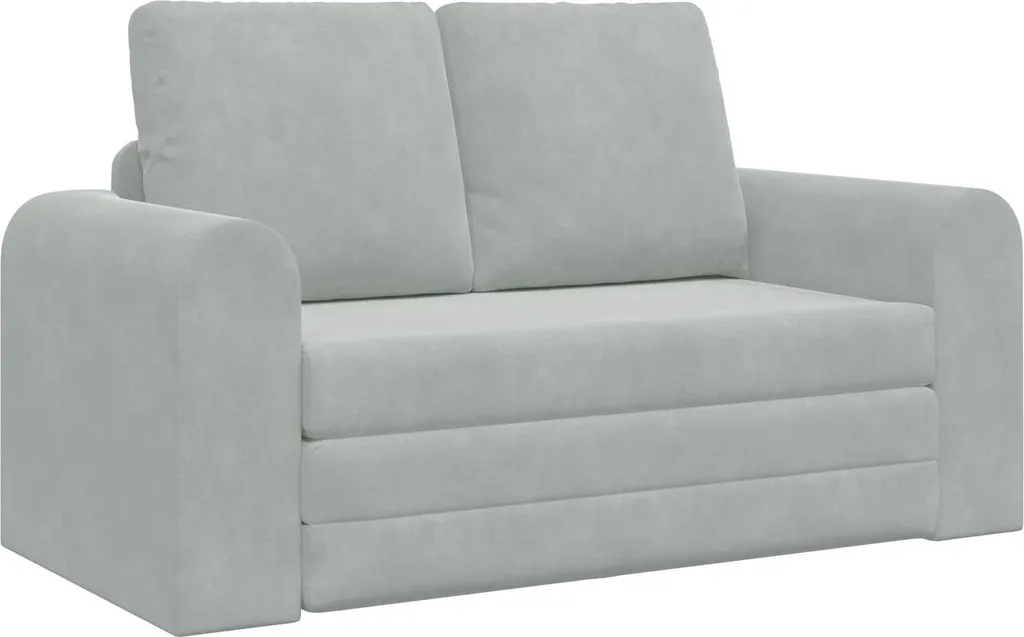 vidaXL Canapé-lit pliable gris clair 148 x 71 x 83 cm en velours doux