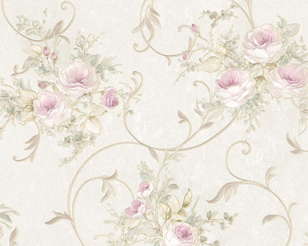 A.S. Création Tapete Romantica 3 creme grau rosa 10,05 m x Produktbild 