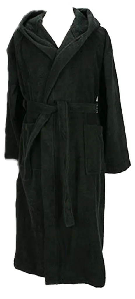 Robe de chambre femme avec capuche noir ARTG LT5811 peignoir moelleux