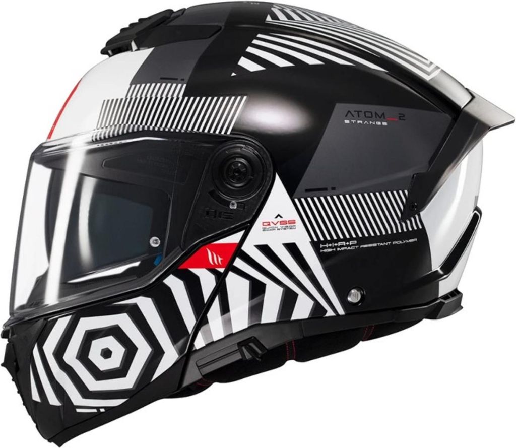 MT ATOM 2 SV STRANGE Klapphelm S in schwarz/weiß