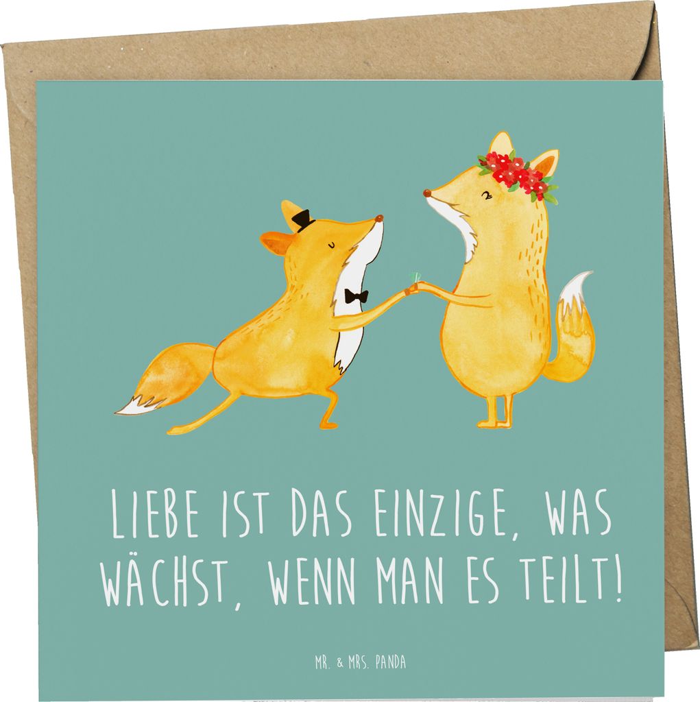 Mr. & Mrs. Panda Grußkarte Eheversprechen Liebe Teilen - Meeresbrise - Geschenk, Heirat, unendliche Kraft, Versprechen, Trauung, Erinnerungsstück...