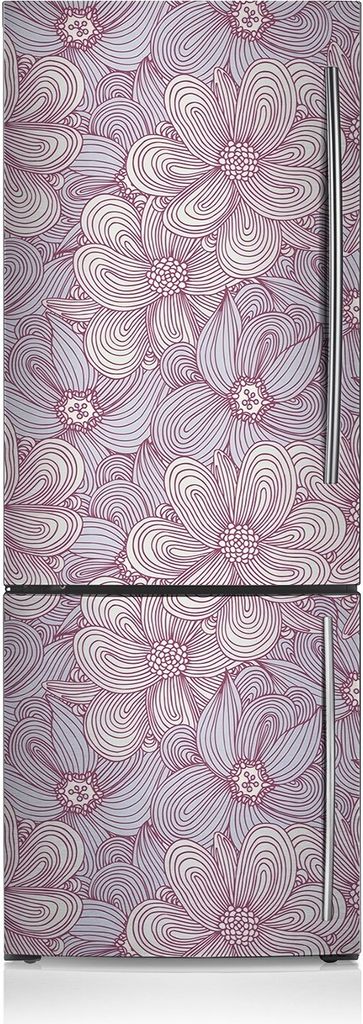Kühlschrankmagne Kühlschrank Magnetfolie Dekoration 70x190 cm - Doodle-Blumen.