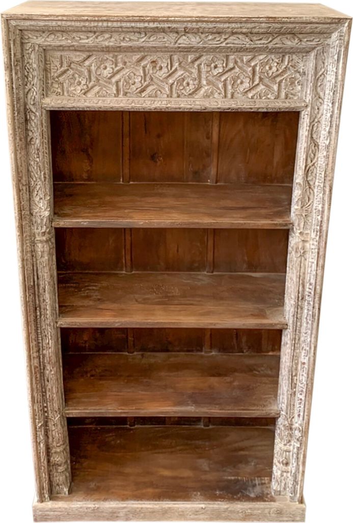 Regal aus Massiv Holz Muster -29- Vintage Braun 190cm hoch für Diele oder Schlafzimmer | Standregal ohne bohren für Badezimmer | Raumteiler Wandr...