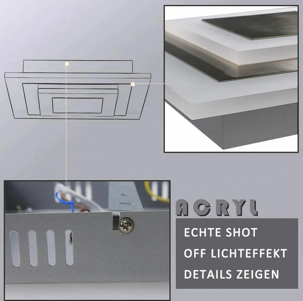 Plafonnier LED 23W avec Télécommande et Luminosité Réglable ZMH - 7