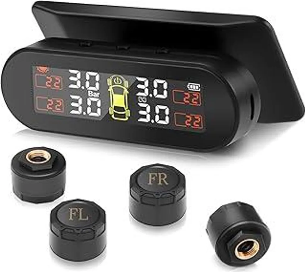 TPMS Solare Wireless: Sistema Controllo Pressione Pneumatici USB 4 Sensori