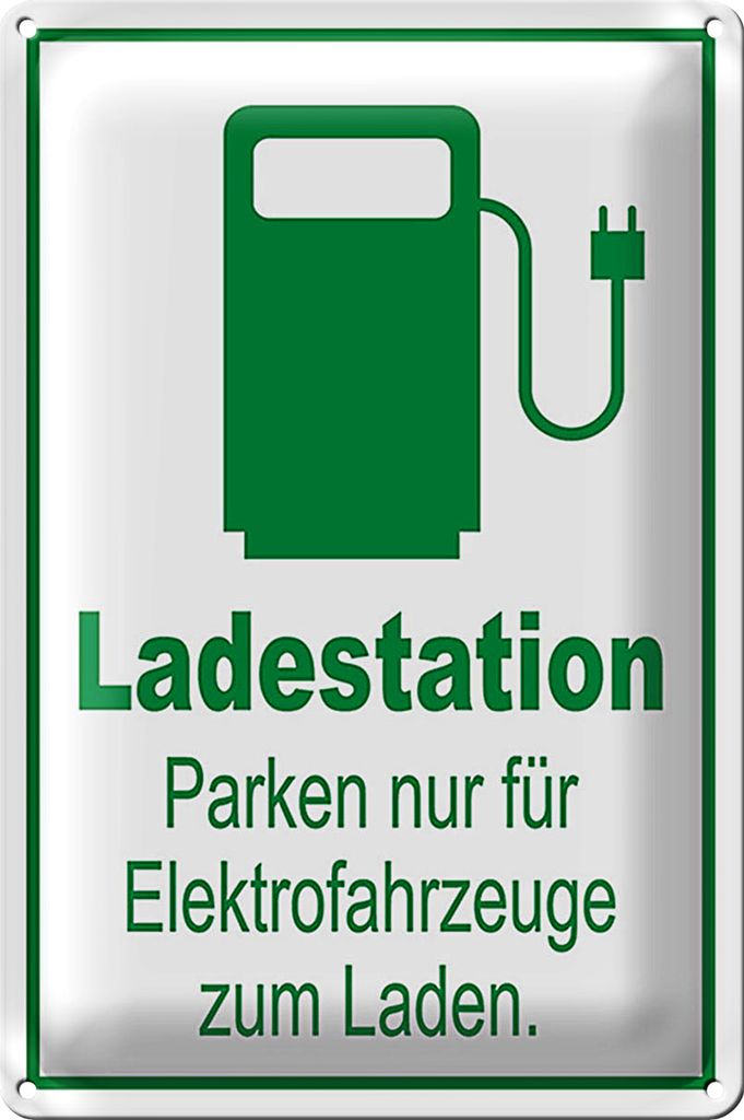 Blechschild Parken 20x30cm Ladestation nur Elektrofahrzeuge
