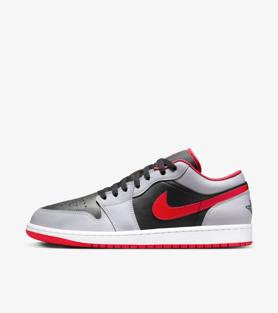 Nike Air Jordan 1 Low "Black Light Smoke Grey Gym Red", 553558-060, Größe: 40