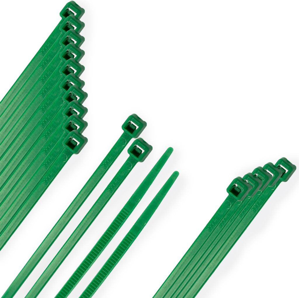 Wolfpack Brida Nylon 100%. Color Verde 2,5 x 100 mm. (Bolsa 100 Unidades), 28 g