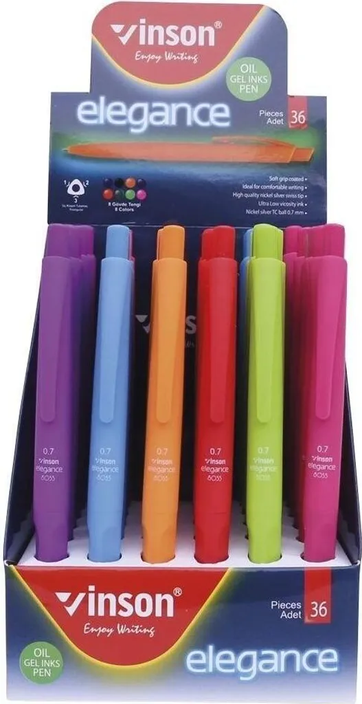 Titanum Elegance 8055 Stylos à bille bleus lot de 36 pièces écriture fine