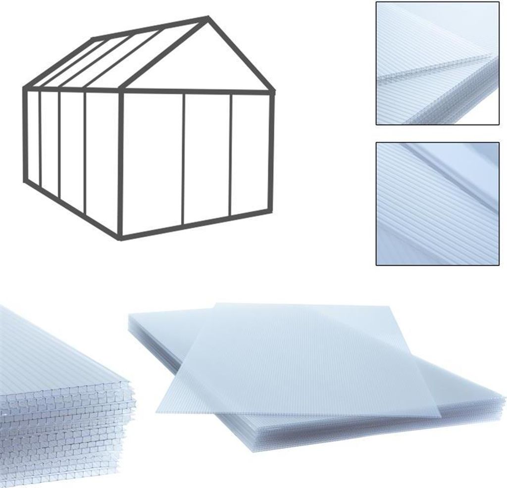 Doppelstegplatten Gewächshaus Hohlkammerplatte 14x Produktbild 