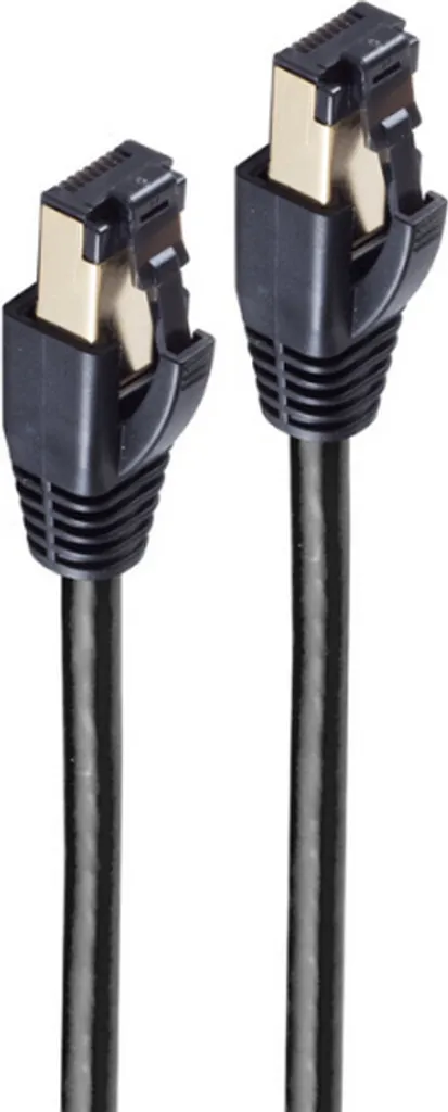 Câble patch Cat 8.1 1,5m noir F/FTP idéal pour gaming et serveur NAS