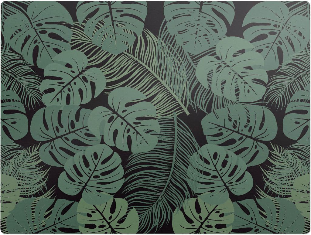 Tropische Blätter – Bodenschutzmatte – Rutschfest – Schutzmatte für Büro – Vinylmatte – Stuhlunterlage – 120 x 90 cm