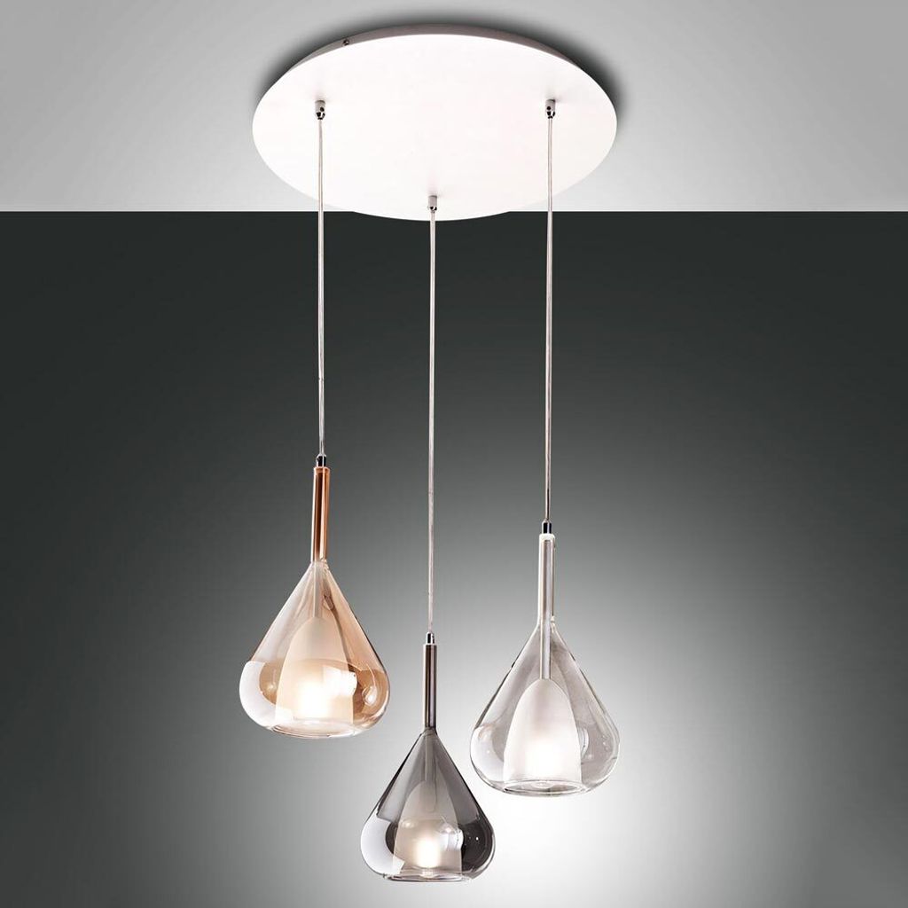 Fabas Luce Pendelleuchte Lila E27 Ø500mm Bernstein Produktbild 