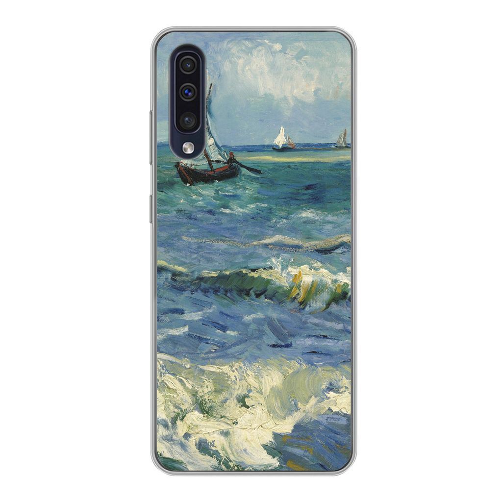 MuchoWow Handyhülle Schutzhülle Hülle für Samsung Galaxy A30s Meereslandschaft bei Les Saintes-Maries-de-la-Mer - Vincent van Gogh Silikon So...