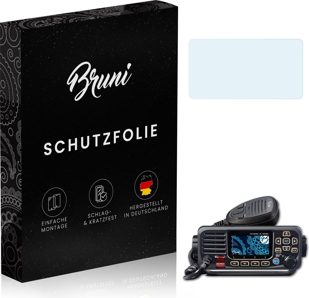 Bruni Basics-Clear 2x Schutzfolie kompatibel mit Icom IC-iM330GE Folie