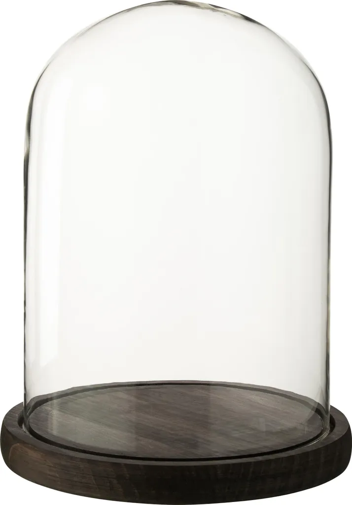 Cloche en Verre Brun Foncé J-Line Large Design Vintage et Élégant