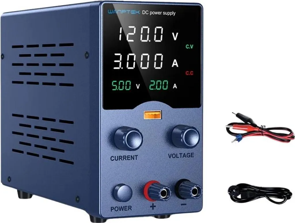 Alimentatore da Banco 120V 3A Regolabile | Precisione Laboratorio USB