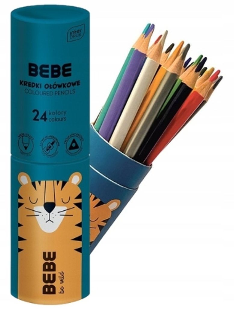BEBE Bleistifte in der Tube, langlebig, 24 Farben