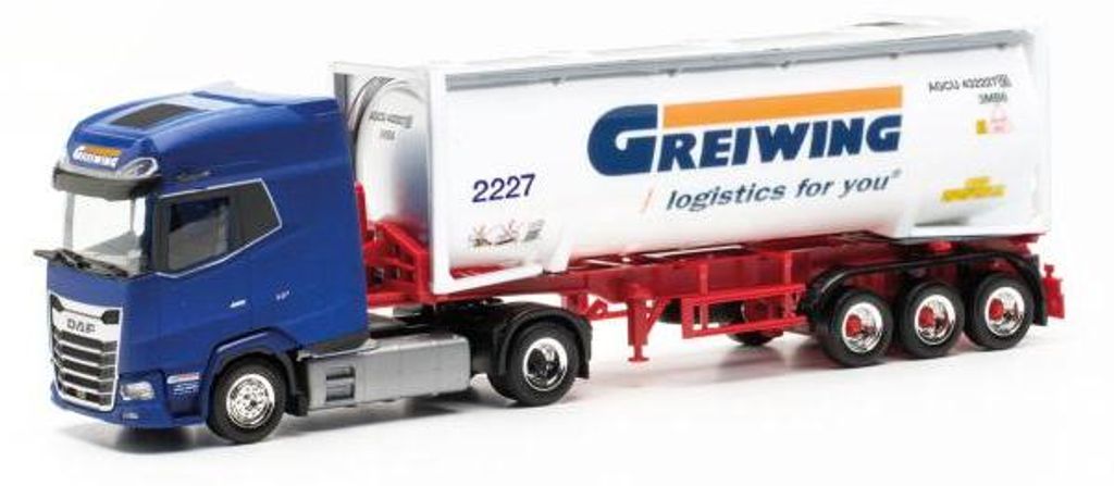 Herpa LKW DAF XG+ Drucksilo-Cont-SZ Greiwing 315821