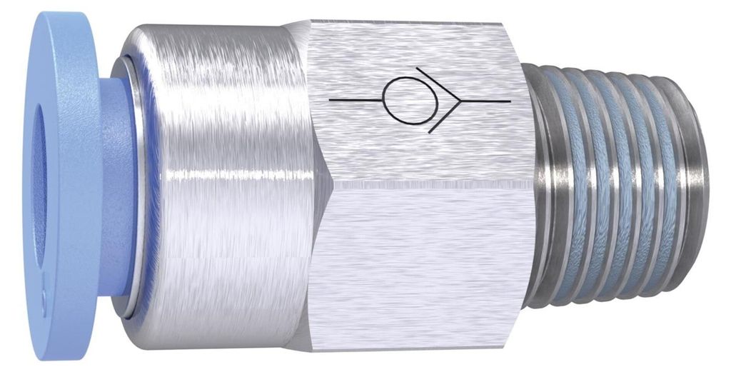 Riegler Gerades Rückschlagventil »Blaue Serie« Gewinde-Schlauch, R 1/2 a., Ø 12 mm