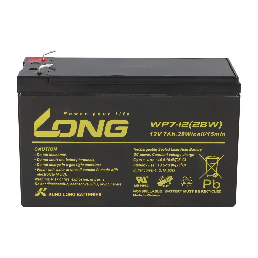Kung Long WP7-12(28W)/F1, 12V, 7Ah, olovnatá akumulátorová Obrázok produktu 