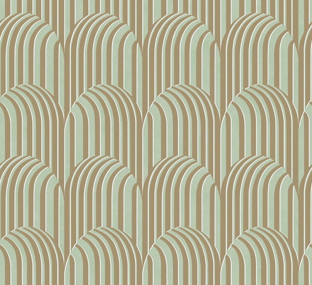 Masureel Tapete 3D Muster Grün - 631709 - 70 cm x 10.05 m