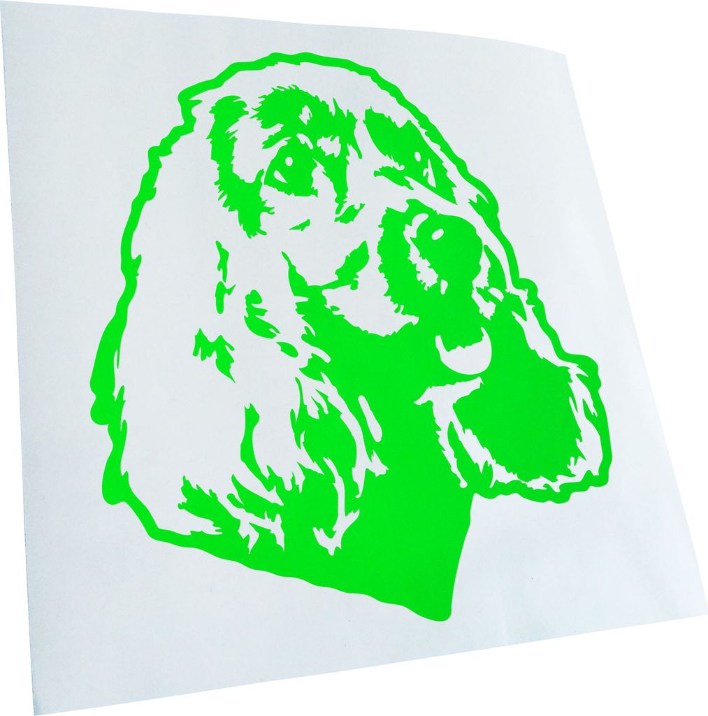 Kiwistar - Autoaufkleber - english springer spaniel Hund - Neongrün - 30x27cm - Aufkleber für Auto, Laptop, Fahrrad, LKW, Motorrad mehrfarbig JDM...