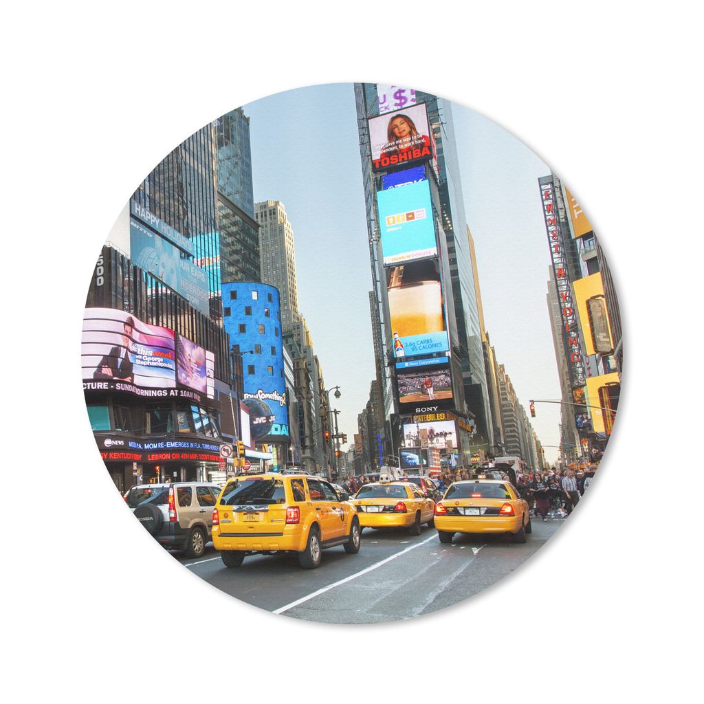 MuchoWow Mauspad Mousepad New York - Taxi - Gelb 40x40 cm - Mousepads - Maus Mat - Pad - Mausunterlage - Schreibtisch Accessoires