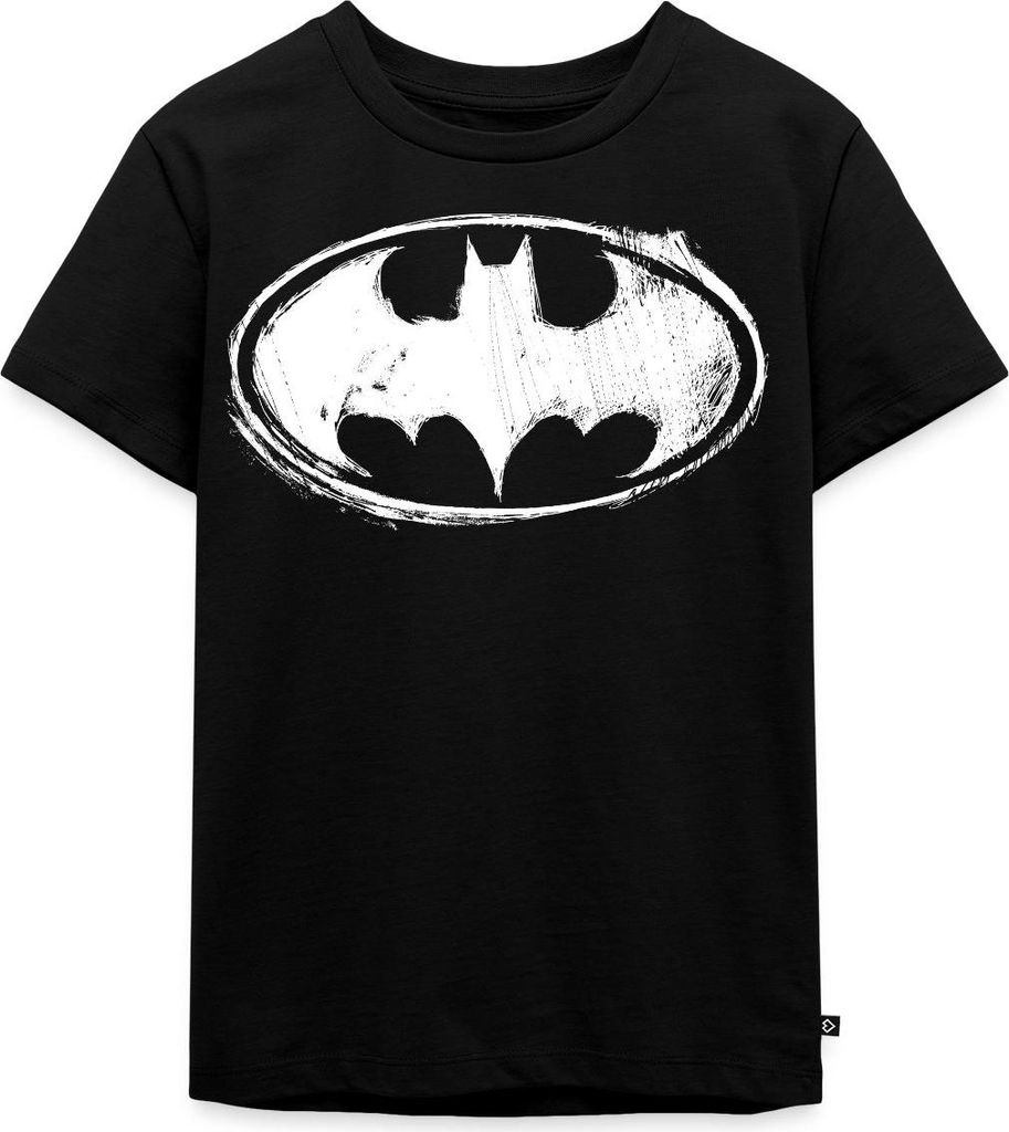 Spreadshirt DC Comics Batman Logo Gezeichnet Kinder Premium T-Shirt, 98/104 (2 Jahre), Schwarz