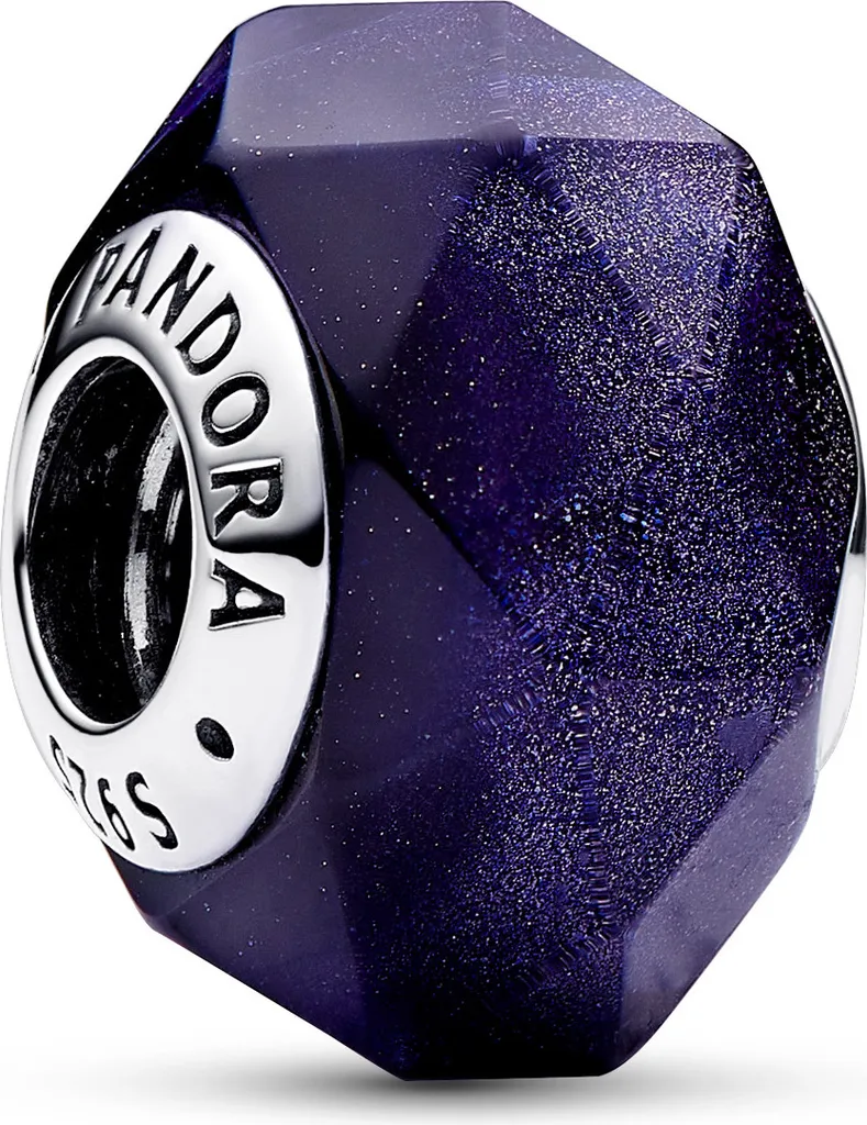 Charm Argent 925 et Murano Bleu à Facettes Lumineuses pour Femme Pandora