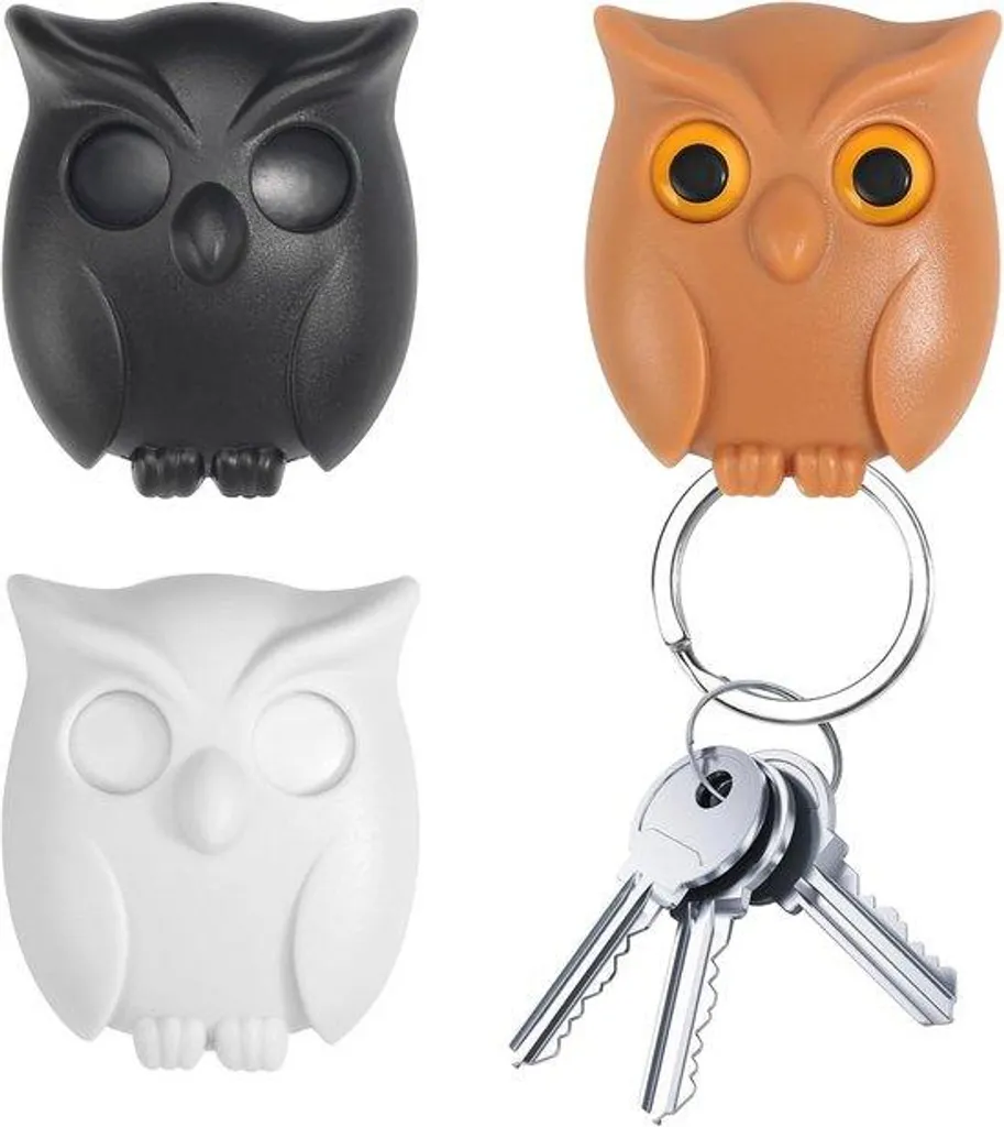 Accroche clés magnétique pour entrée et bureau - Set 3 oiseaux déco