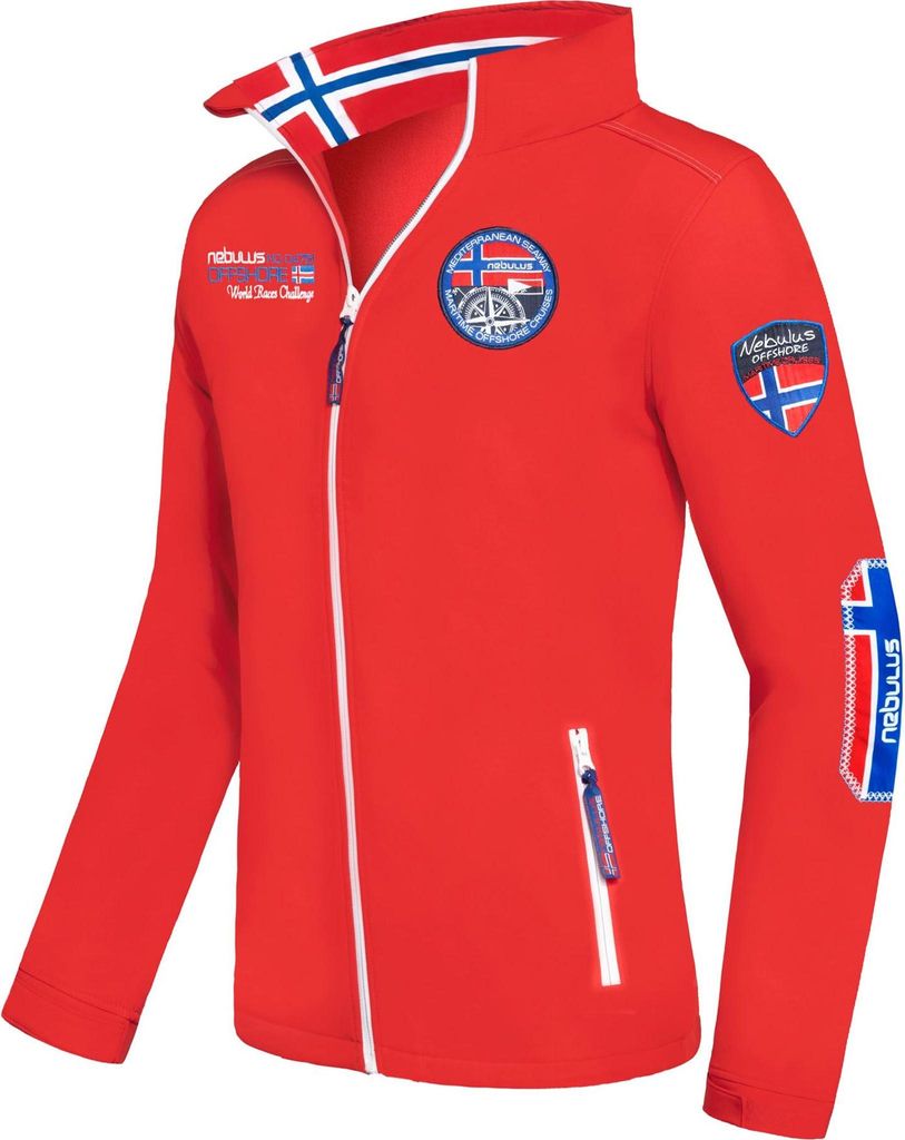 Nebulus Softshelljacke OFFSHORE Herren, warme Outdoorjacke, praktische & vielseitige Übergangs-Jacke, P5690 - Herren, rot, XXL